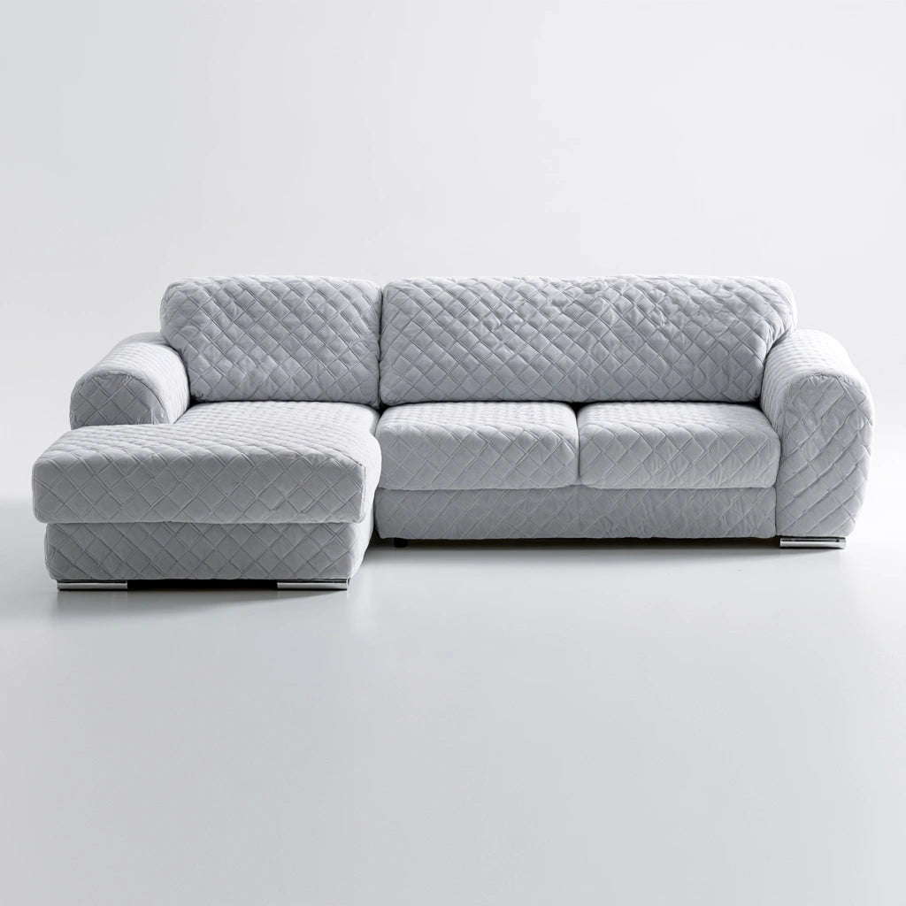 Modułowa sofa narożna, o nowoczesnej formie, kolor: jasnoszary